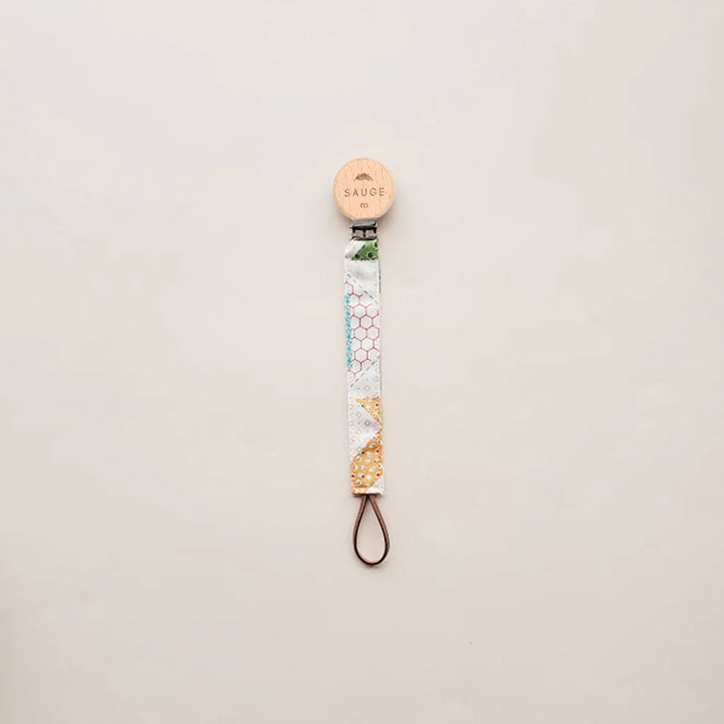 Pacifier clip | Linen - Cotton - Wood