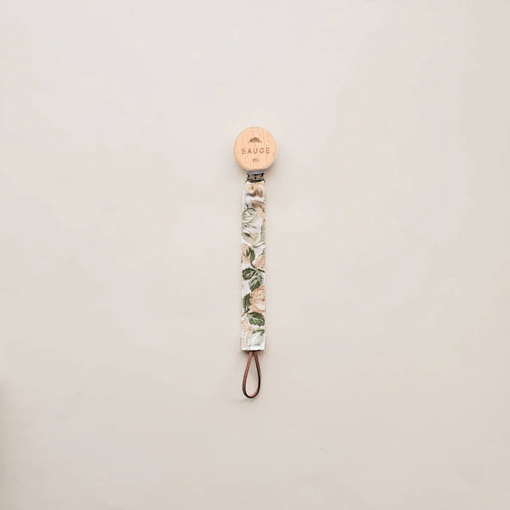 Pacifier clip | Linen - Cotton - Wood