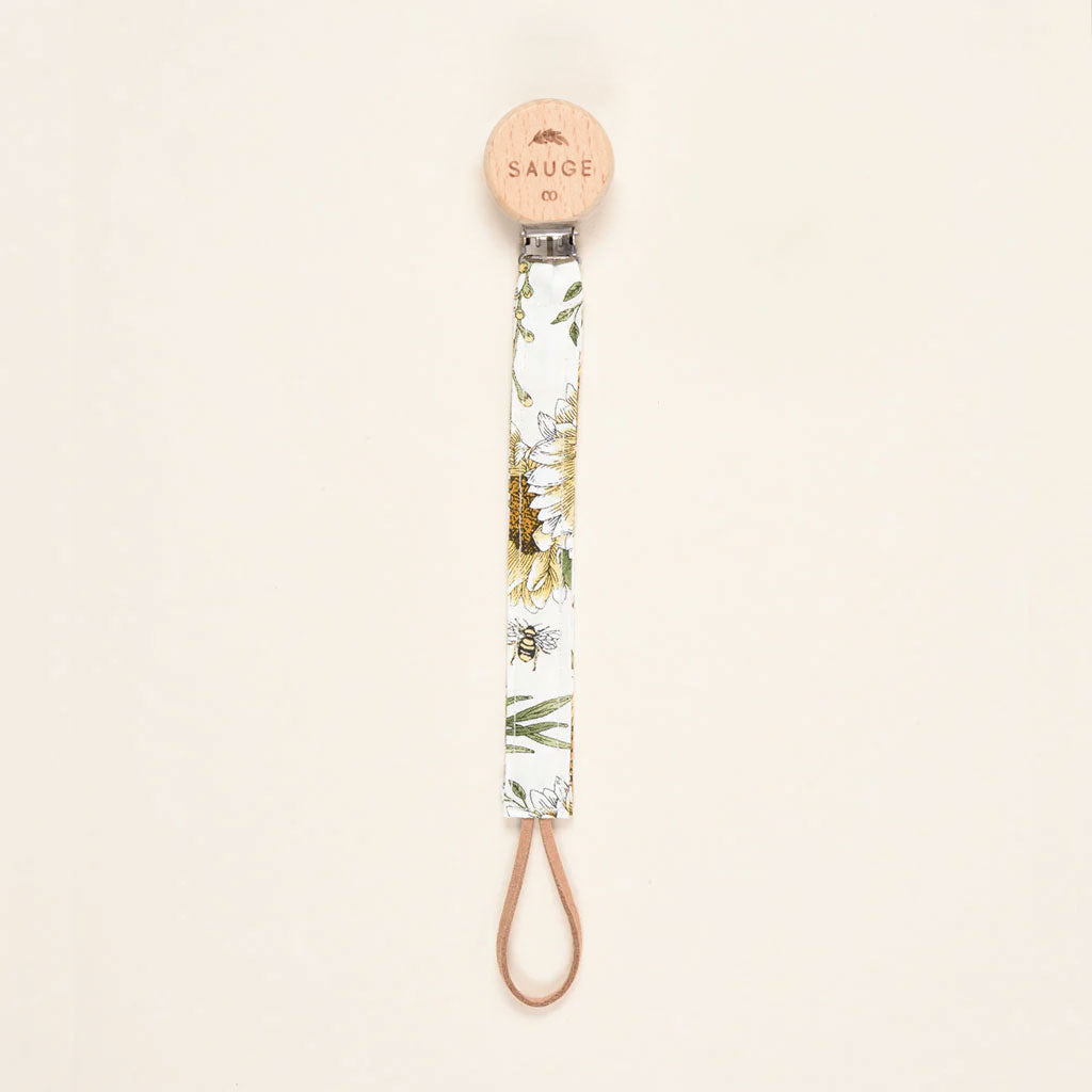 Pacifier clip | Linen - Cotton - Wood