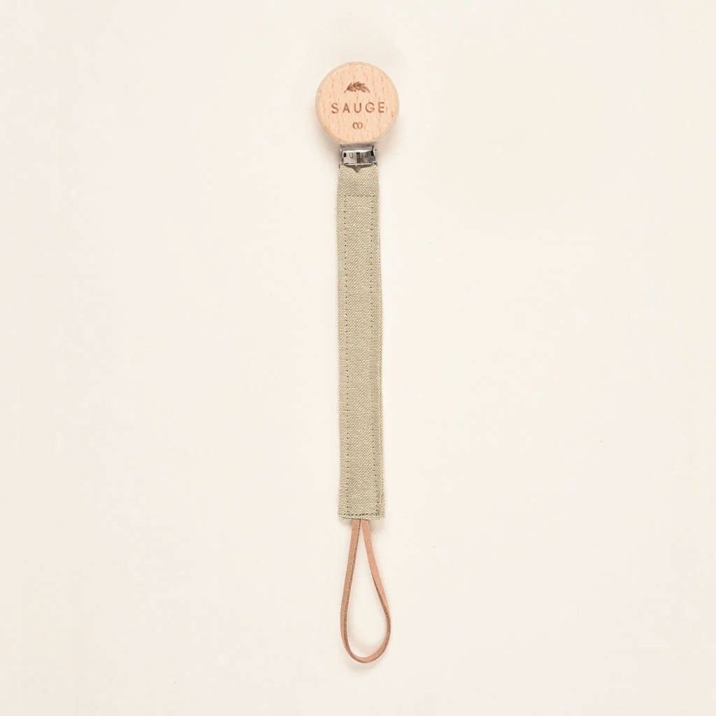 Pacifier clip | Linen - Cotton - Wood