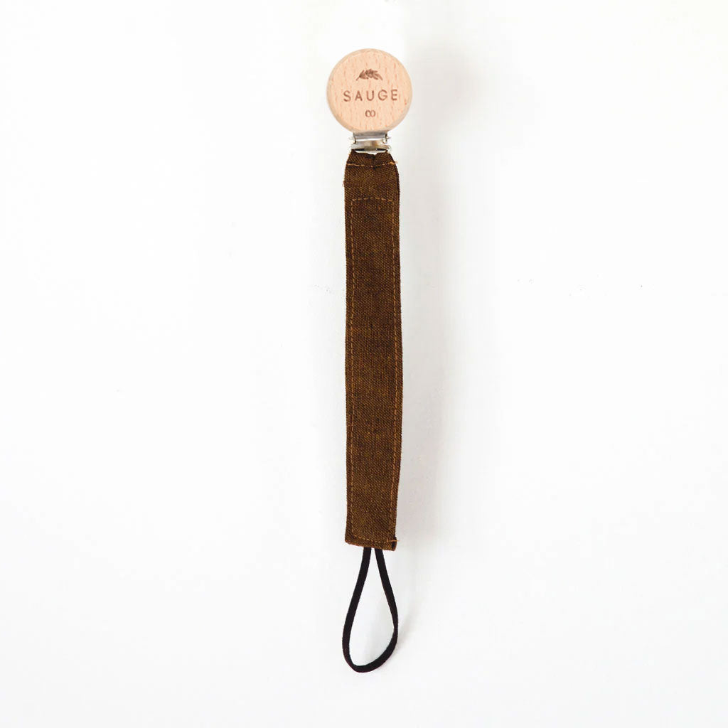 Pacifier clip | Linen - Cotton - Wood