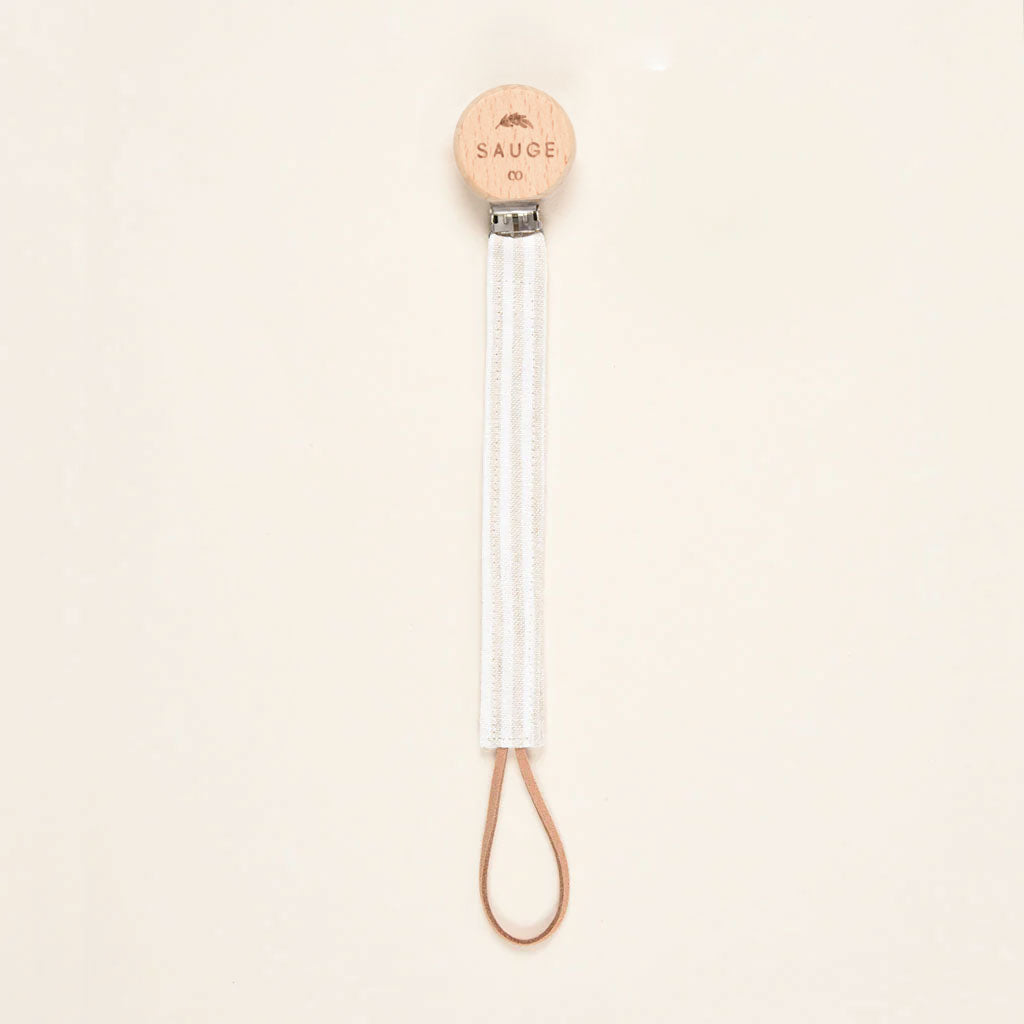 Pacifier clip | Linen - Cotton - Wood