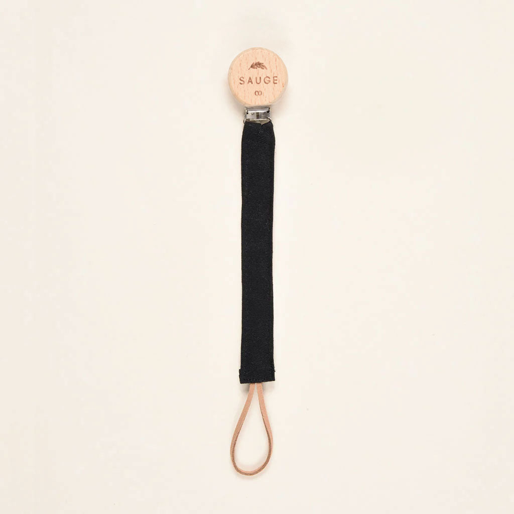 Pacifier clip | Linen - Cotton - Wood