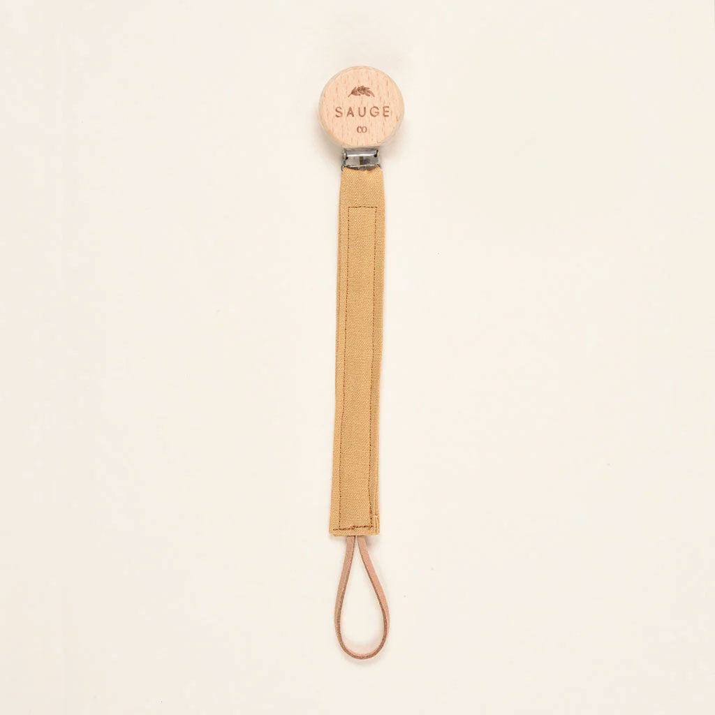 Pacifier clip | Linen - Cotton - Wood