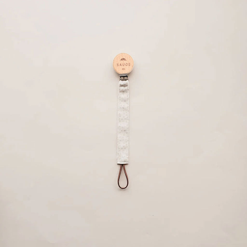 Pacifier clip | Linen - Cotton - Wood