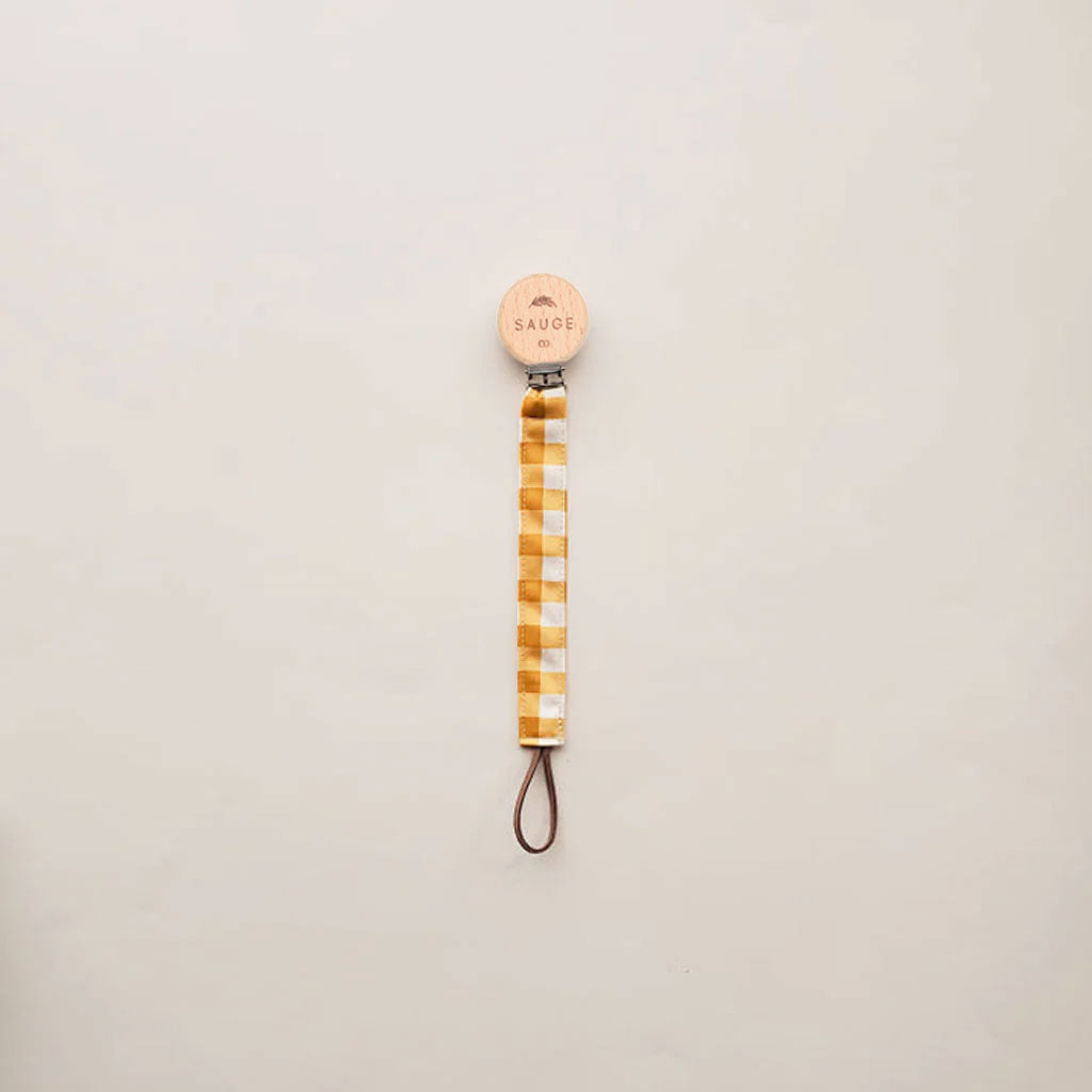 Pacifier clip | Linen - Cotton - Wood