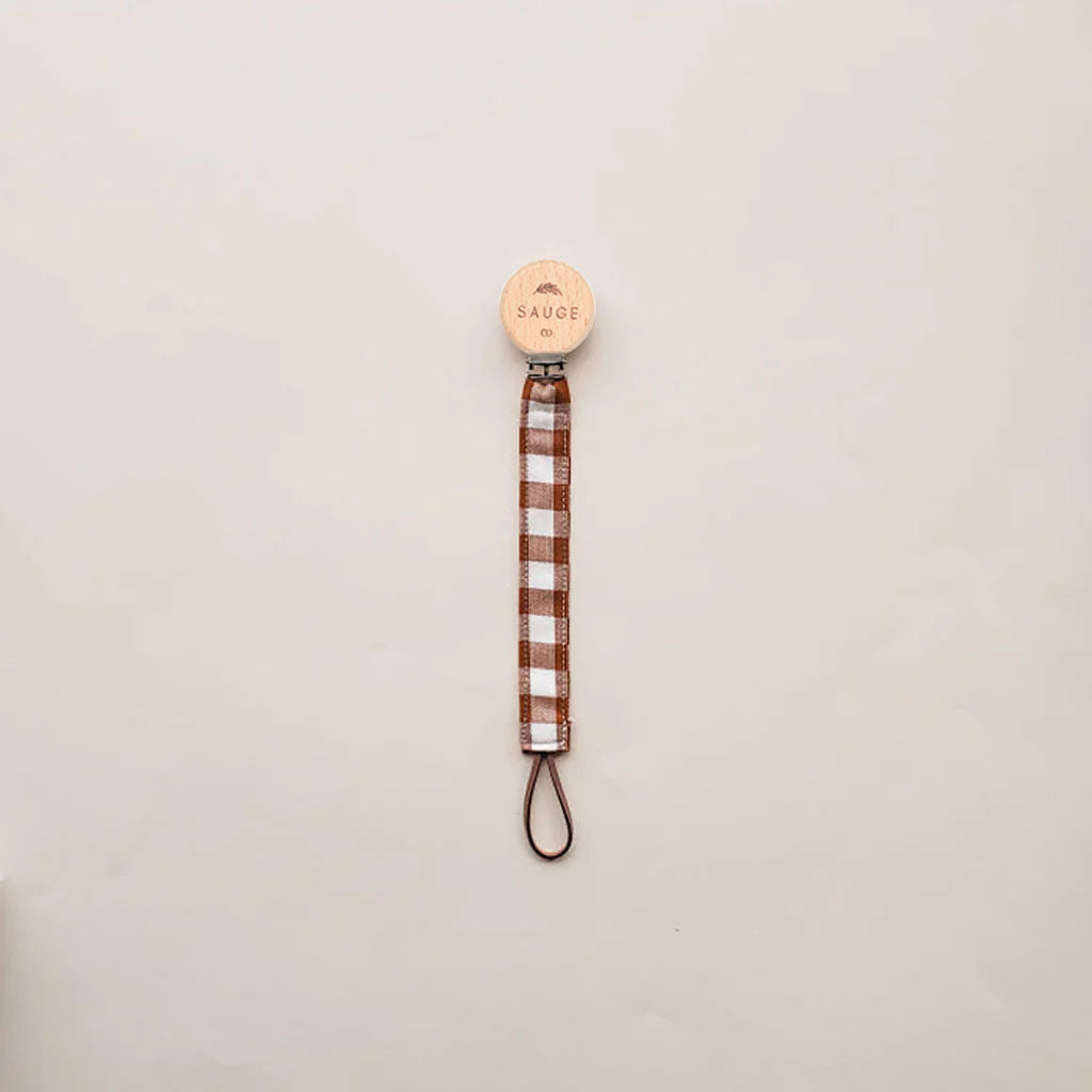 Pacifier clip | Linen - Cotton - Wood