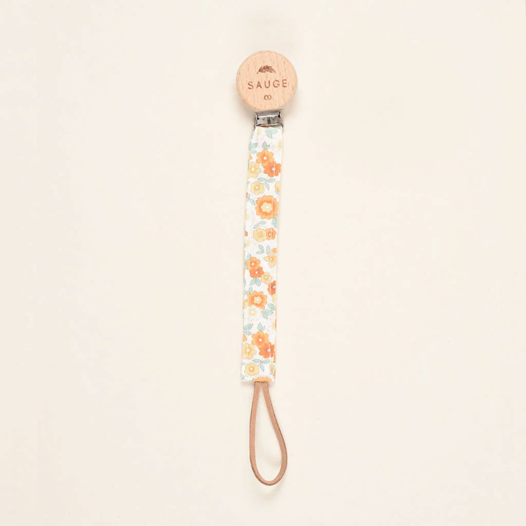 Pacifier clip | Linen - Cotton - Wood
