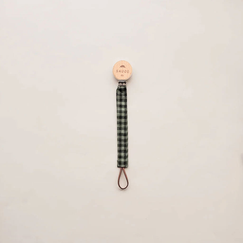 Pacifier clip | Linen - Cotton - Wood